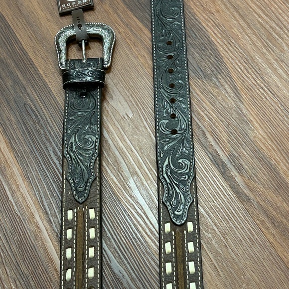 Roper Mens‎ Buff Milled Single Stitched Cut Edges Size 46 Belt 8661500 - Picture 11 of 11